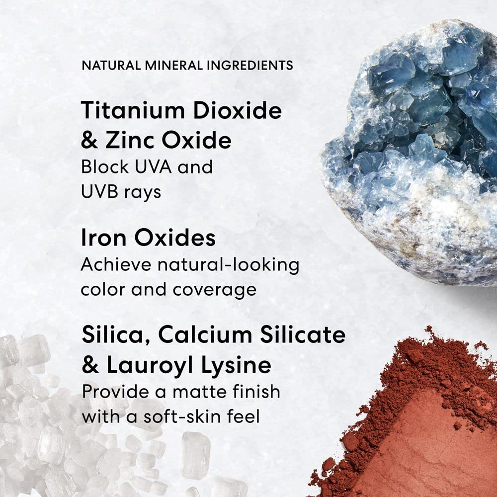 Loose Powder Foundation SPF 15, Clean  Powder Face Makeup, Sheer-to-Full Coverage, Talc-Free, Non-Comedogenic, Vegan