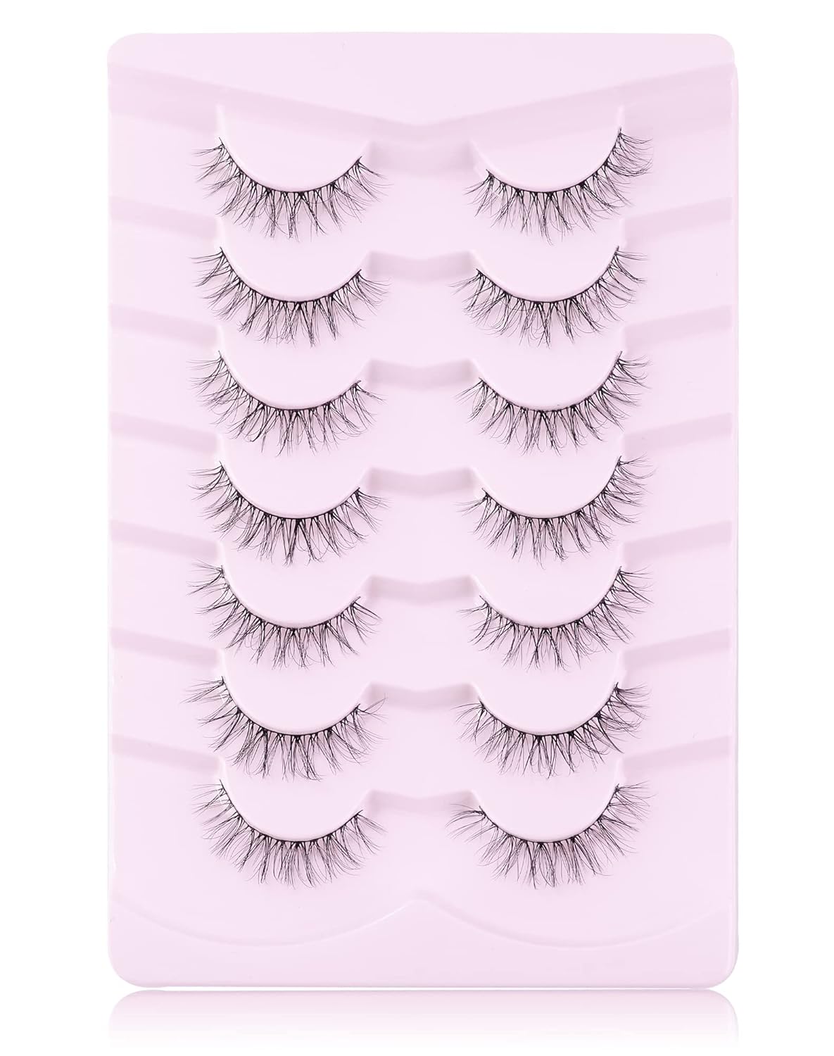 Eyelashes Natural Look Fake Eyelashes Natural Lashes Lightweight False Eyelashes Wispy Lashes 3D Faux Mink Eyelashes 7 Pairs D3