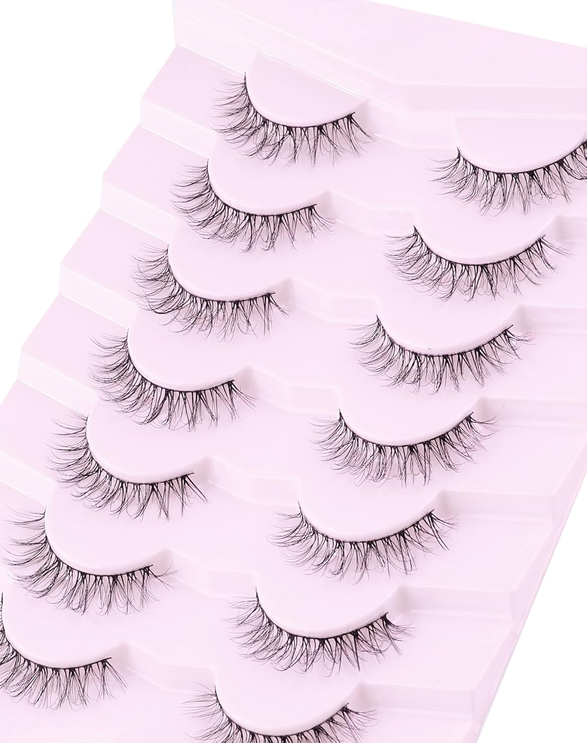 Eyelashes Natural Look Fake Eyelashes Natural Lashes Lightweight False Eyelashes Wispy Lashes 3D Faux Mink Eyelashes 7 Pairs D3