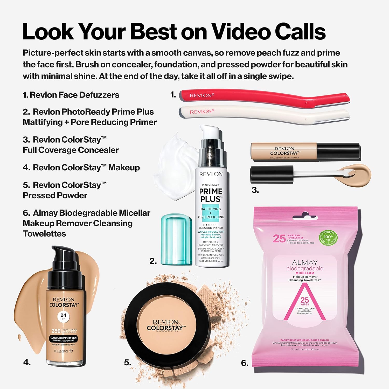 Pressed Powder Face Makeup, Longwearing, Fragrance-Free, Noncomedogenic, 830 Light Medium, 0.3 oz